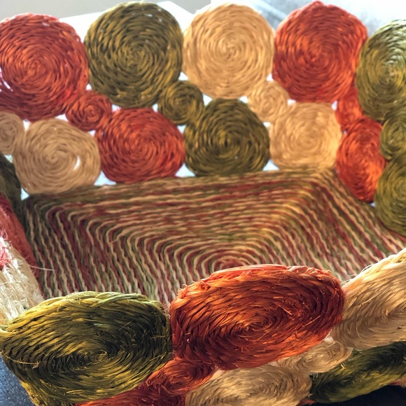 Vintage Raffia Square Bowl - Picture 2 of 7